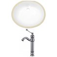 thumbnail image 1 of 19.5-in. W CUPC Oval Bathroom Undermount Sink Set In White - Chrome Hardware AI-22928, 1 of 6