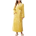 thumbnail image 1 of Timegard Womens Bathrobe Long Sleeve Lapel Neck Nightgowns Long Plush Robes Fall Winter Warm Comfy Robe, 1 of 7