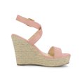 thumbnail image 3 of BLISSFUL STEP Chaussures pour Femmes Sandales Espadrilles à Talon Compensé Slingback à Brides Croisées Rose 7, 3 of 7
