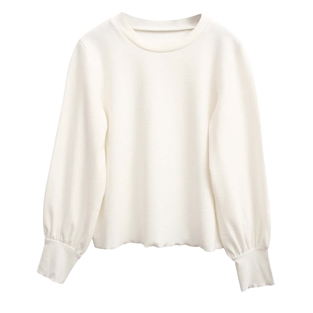 Chemises d'Automne Funicet pour Enfants, Modèle de Printemps et d'Automne pour Enfants, Modèles de Couleur Unie, Chandail de Base, Personnalité Ondulée, Blouse à Manches Longues pour Filles à Col Rond