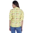thumbnail image 4 of Moomaya Womens Printed Top Roll-Up&nbsp;Sleeve Collar Neck Button-Down Shirt, 4 of 7