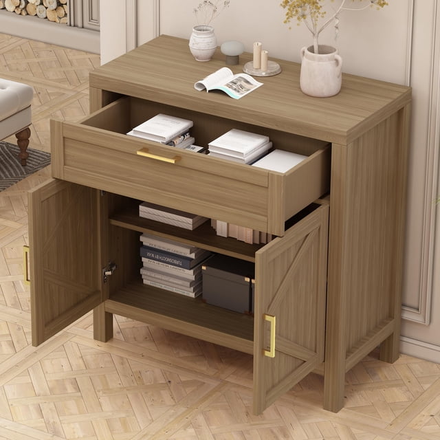 Kojooin Buffet Moderne de 34,3 Pouces avec Rangement, Crédence avec 2 Portes et Tablette Ajustable, Bar à Café
