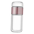 thumbnail image 3 of simhoa Glass Tea Infuser Bottle 350ml Glass Tea Infuser Cup for Office Outdoor Home Rose Gold, 3 of 8