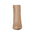 thumbnail image 2 of Unique Bargains Women's Pointed Toe Zip Chunky Heels Ankle Boots Nude (Size 5.5), 2 of 7