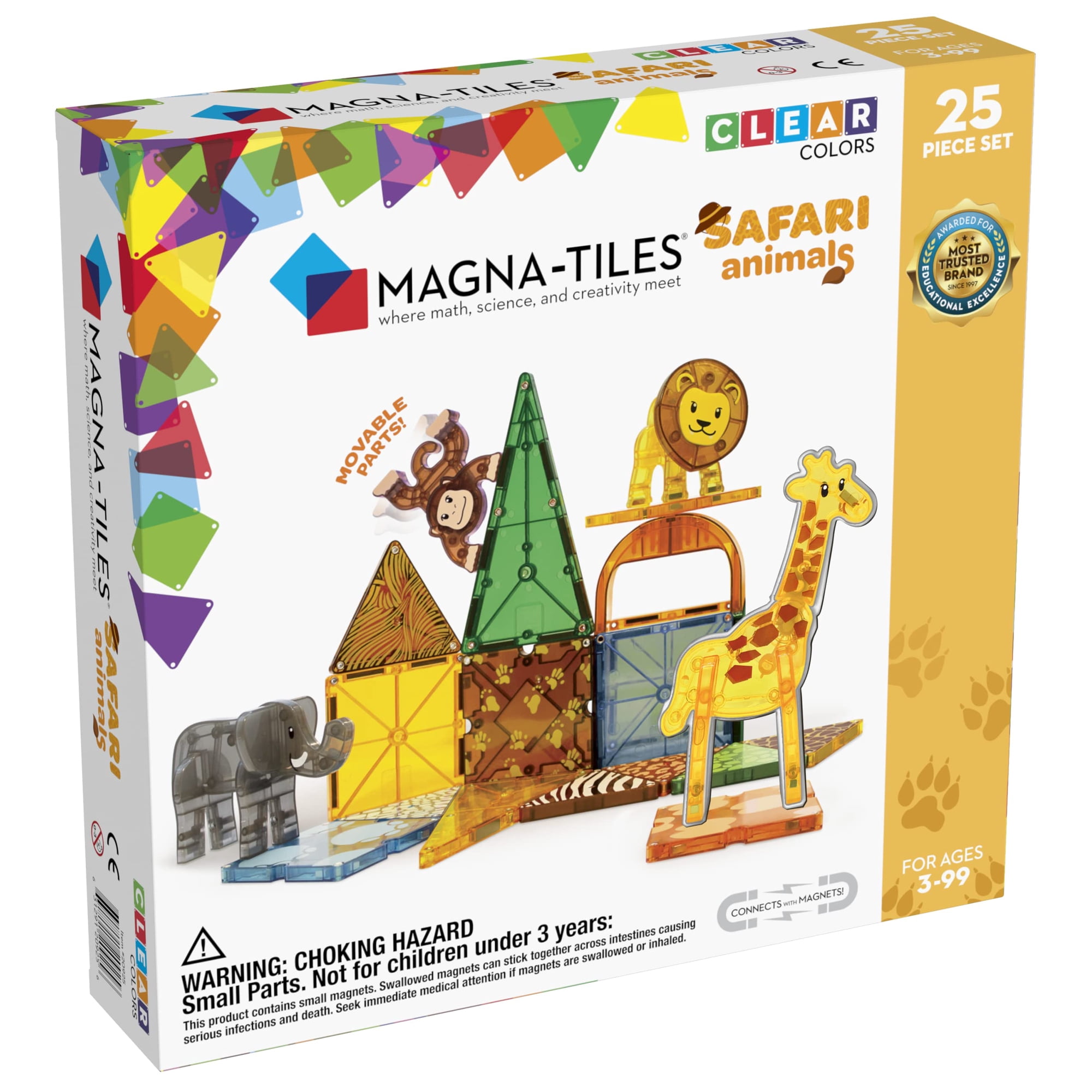 MAGNA-TILES Safari Animals 25-Piece Magnetic Construction Set