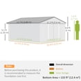 thumbnail image 3 of Outsunny 11' x 13' Garden Storage Shed w/ Steel Foundation Kit, White, 3 of 10