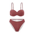 thumbnail image 3 of Women's High Waisted Bikini Two Piece Swimsuit - Vintage Retro Ruched Print Design - Push Up Support with Boyshorts Bottom, 3 of 5