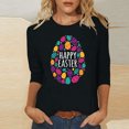 thumbnail image 1 of EGNMCR Easter Chemise Imprimée T-Shirts Graphiques pour Femmes Mode Décontractée de Noël Imprimé Col Rond Blouse Imprimée Manches 3/4 T-Shirt Blouses T-Shirt pour Femmes, 1 of 4