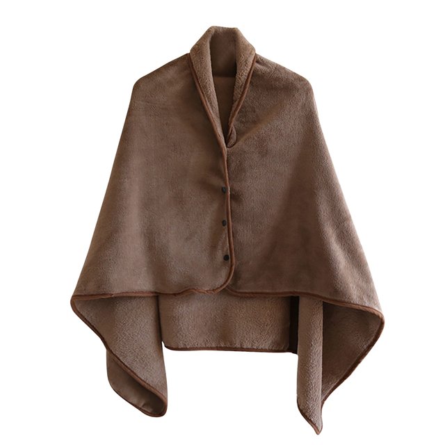 RXMEKW Flannel Shawl Blanket for Women, Winter Warm Cloak Wrap, Thick Solid Color Reversible Wearable Blanket for Indoor and Outdoor Use