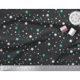thumbnail image 3 of Soimoi Black polyester Crepe Fabric Stars Star Printed Fabric 1 Yard 52 Inch Wide, 3 of 3