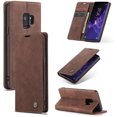 thumbnail image 1 of KOMI Wallet Case for Samsung Galaxy S9 Plus, Premium PU Leather Case Vintage Matte Wallet Flip Cover [Card Slots] [Magnetic Closure] Stand Function Folio Shockproof Full Protection Coffee, 1 of 5