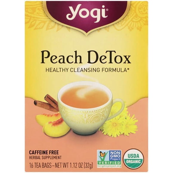 Yogi Thé - Détox à la Pêche, 16 Sachets, 1,1 oz