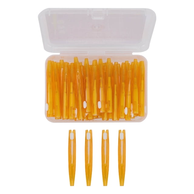 Interdental Brush, Efficient Braces Cleaner 60Pcs For Children For Orthodontic Care Orange