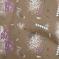thumbnail image 1 of oneOone Georgette Viscose Brown Fabric Geometric Craft Projects Decor Fabric Printed By The Yard 42 Inch Wide, 1 of 4