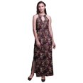 thumbnail image 1 of Bimba Robe Longue Décontractée à Col Licou pour Femme avec Fentes Latérales, Imprimée, Tenue de Soirée - Petit, 1 of 6