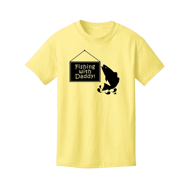 Gravity Trading Fishing with Daddy Youth Cotton Tee - Yellow - Small