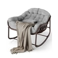 thumbnail image 1 of CazToi Outdoor Papasan Rocking Chair Oversized Wicker Lounge Chair with Cushion & Metal Frame Patio Rattan Egg Rocker, 1 of 7