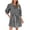 Black, variant on Women's Puff Sleeve Mini Dress, 3/4 Sleeve Summer Casual Cute Sundress, Bow Tie Crewneck Striped Loose Flowy Beach Dresses Mother of the Bride Dresses for Wedding Black M