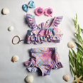 thumbnail image 1 of Baby Girl Cute Design Mermaid Swimsuits 2 Piece Ruffle Split Swimwear for 1-5 Years Old, 1 of 4