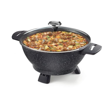 Starfrit The Rock Marmite électrique polyvalente, Fonte d'aluminium, 4,5 L, 1500 W, antiadhésive