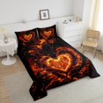 thumbnail image 4 of Erosebridal Ensembles de Literie Faune Magique Simple avec Couette, Insert de Couette Hippie Dragon, Orange Noir, Réversible, 4 of 7