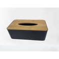 thumbnail image 2 of Mainstays Black Rectangular Tissue Box Holder with Bamboo Lid, 9.8" x 5.5", 2 of 5