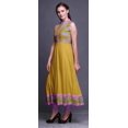 thumbnail image 3 of Bimba Goldenrod Floral Indien Kurti Long pour Femmes Tenue de Fête Imprimée Sans Manches Anarkali Kurti Robe X-Small, 3 of 6