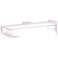 thumbnail image 4 of vidaXL Monitor Stand White 80x20x8 cm Tempered Glass and Metal, 4 of 5