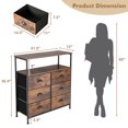 thumbnail image 4 of Costway 6-Drawer Dresser 2-Tier Fabric Storage Tower w/wooden Top Chest Organizer Unit, 4 of 10
