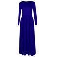 thumbnail image 4 of UKAP Ladies Dress Crew Neck Maxi Dresses Solid Color Swing Party Royal Blue L, 4 of 6