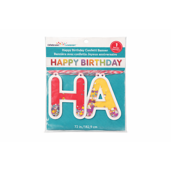 Tout pour célébrer Bannière multicolore « Joyeux anniversaire » à confettis