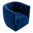 thumbnail image 1 of Allora 30'' Contemporary Velvet Swivel Accent Chair in Navy Blue, 1 of 6