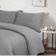 thumbnail image 2 of Swift Home Ultra Soft Solid Duvet Cover Set, Queen, Light Grey, 2 of 4