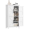 thumbnail image 1 of HOMCOM Armoire de Rangement pour Salle de Bain, Armoire de Sol Style Ferme avec Portes, Blanc, 1 of 10