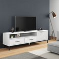thumbnail image 1 of vidaXL TV Cabinet & TV Stand Oslo with Metal Legs White Solid Wood Pine, 1 of 5