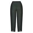thumbnail image 4 of Timegard Plus Size Pants for Women Elastic Waist Solid Color Comfy Fall Casual Crop Pants with Pockets, 4 of 5