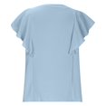 thumbnail image 5 of Timegard Summer Tops for Women V Neck Ruffle Cap Sleeve Chiffon Lightweight Button up Shirts Loose Casual, 5 of 5