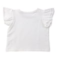 thumbnail image 3 of Toddler Baby Girl Summer Basic Plain Ruffle Sleeve Cotton Tops, 3 of 4
