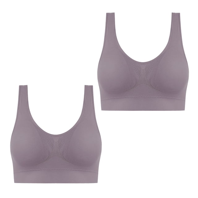 AherBiu 2pc Plus Size Sports Bras for Women Large Bust High Support Padded Bralettes Seamless Workout Underwear