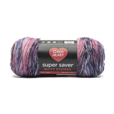 Red Heart® Super Saver® Bitty Stripes™ Fil, Acrylique #4 Moyen, 10oz/283g, 515yd
