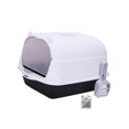thumbnail image 4 of Hooded Cat Enclosed Cat Toilet Removable Splashproof Kitten Potty Black, 4 of 8