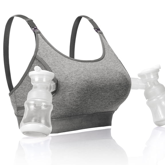 Momcozy Hands Free Pumping Bra, Adjustable Breast-Pumps Holding Pumping and Nursing Bra