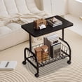 thumbnail image 1 of YIMWNYI Rolling Cart Table, Side Table with Mesh Shelves, Compact Storage Solution, Multi-Functional Nightstand, Mobile Coffee Table, Versatile Furniture for Living Room, Bedroom, Kitchen, 1 of 6