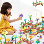 HWRETIE 90-Pc Children's Variety Garden World Assembling Garden Building Blocks Set Diy Intellectual Flower Arrangement Assembling and Building Toys