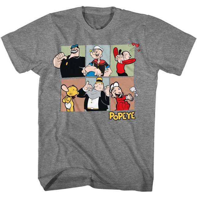 Popeye T-Shirt Graphite Chiné Six Caractères Carrés