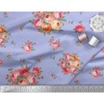 thumbnail image 2 of Soimoi Tissu Poly Georgette Feuilles et Imprimé de Fleurs de Roses, Tissu au Mètre, 42 Pouces de Large, 2 of 3