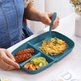 thumbnail image 2 of TTJ Dinner Plate Bento Lunch Box Reusable 3 Compartment Food Container for Meal Prep Office Lunch Travel Picnics and Portion Controlled Storage, 2 of 8
