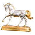 thumbnail image 3 of jifeng Statue de Cheval Européen Figurine Fait Main Simulation Animal Or Résine Chanceuse Argent, 3 of 9
