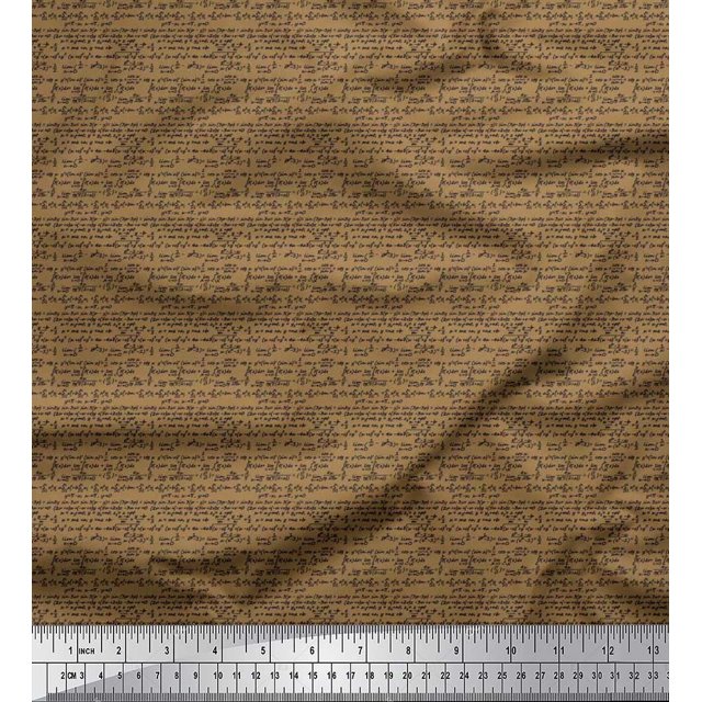 Soimoi Moss Georgette Fabric Geometric Formula Education Theme Decor Fabric Printed Yard 42 Inch Wide
