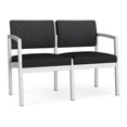thumbnail image 1 of Lenox Steel Reception Waiting Loveseat / Silver Steel / Dark Gray / Black, 1 of 5